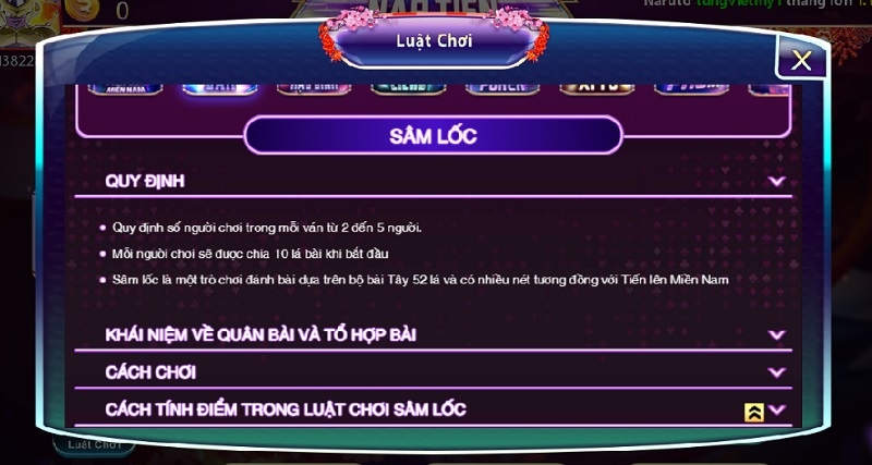 Những thuật ngữ trong Sâm Lốc 789club